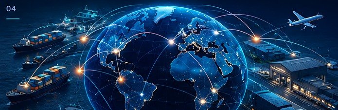 Global infrastructure and logistics network visual